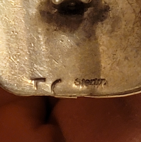 Vintage Navajo Signed Clip Earrings Tommy Singer RARE FIND - Picture 3 of 7